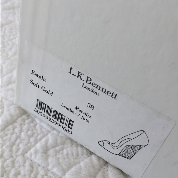 L.K. Bennett Estela soft gold wedge shoe. - Picture 7 of 8